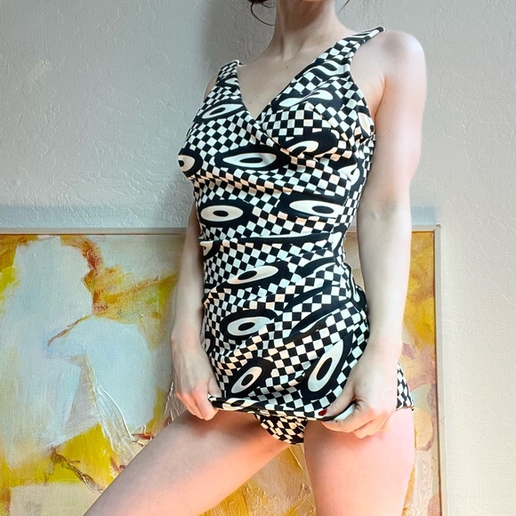 Vintage Maillot Op Art Bullseye Bathing suit - Picture 6 of 7